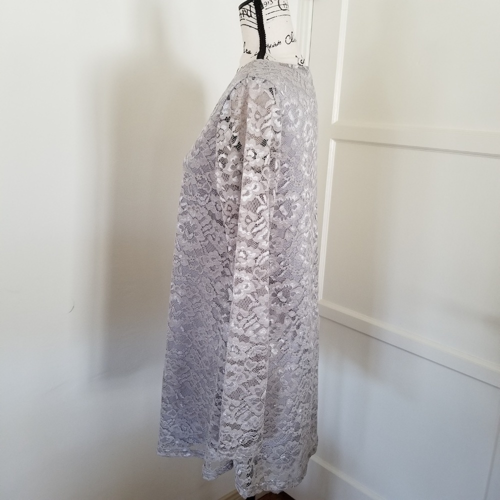 Soft Surroundings Laksmi Silver Lace Evening Tunic - Picture 5 of 8